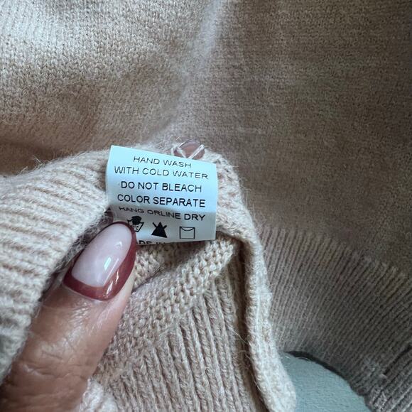 Dreamers By Debut Sweater Women's Size Medium Tan Brown Pullover Cropped - Picture 6 of 6